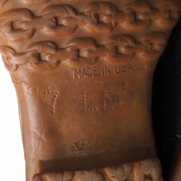 L.L. Bean Vintage Maine Hunting Shoe Ankle Duck Boots Navy / Brown Women's 7 - Picture 9 of 11